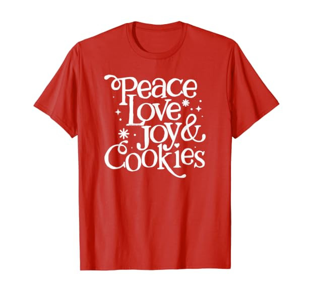 Peace Love Joy and Cookies Christmas T-Shirt | Amazon (US)
