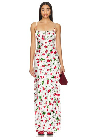 Leslie Amon Slip Maxi Dress in White Cherry from Revolve.com | Revolve Clothing (Global)