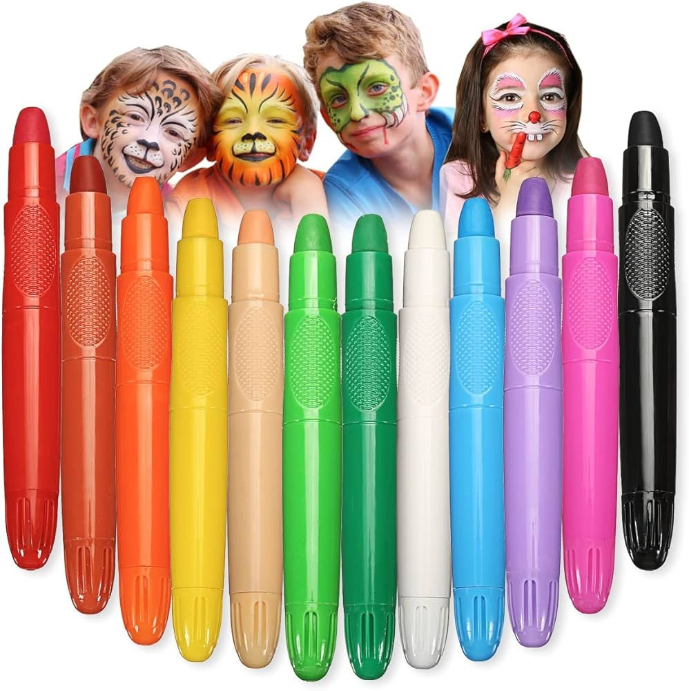 12 Colors Face Paint Crayons kit, Face Body Makeup Paint Kits for Kids, Safe, Washable, Twistable... | Amazon (CA)