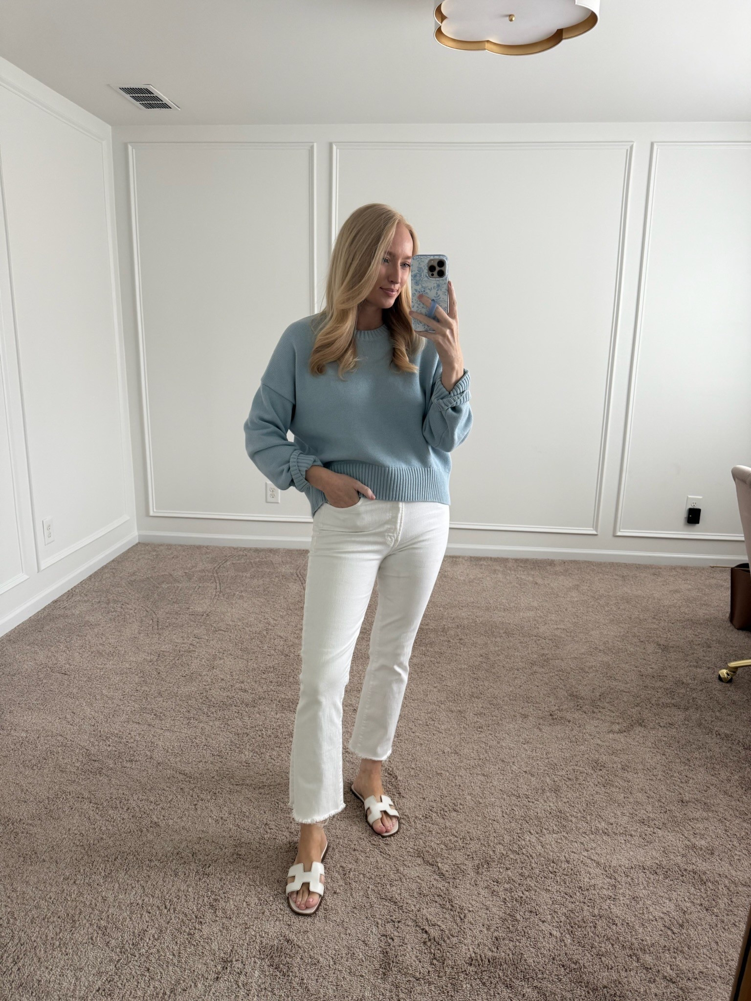This crew neck sweater from Quince is currently on sale for under $50! I have it paired with my Mother jeans and casual sandals. Spring outfits // daytime outfits // casual workwear // work outfits 

#LTKFindsUnder50 #LTKWorkwear #LTKSeasonal
