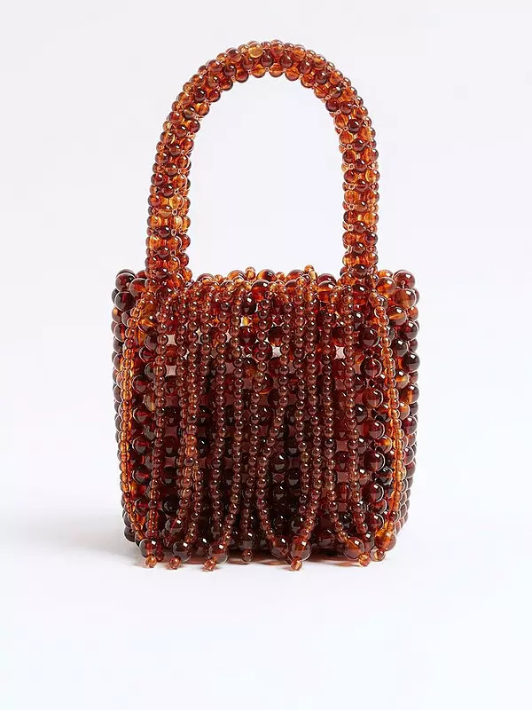 River Island Waterfall Pearl Bag - Brown | Very (UK)