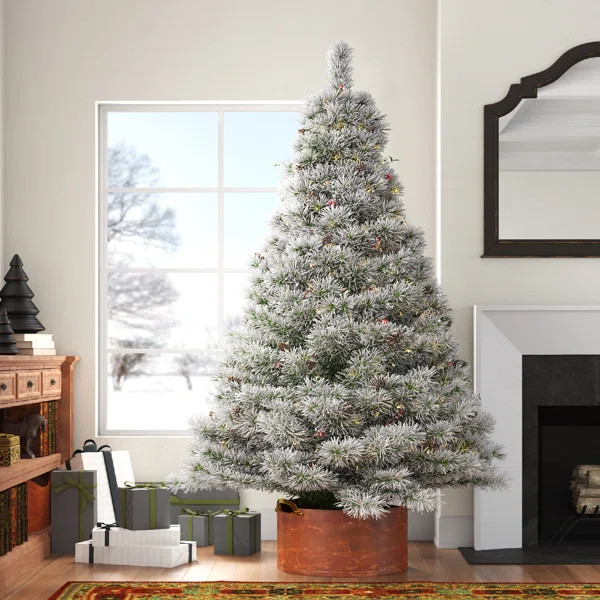 Ardrie 7.5' Lighted Artificial Pine Christmas Tree | Wayfair North America