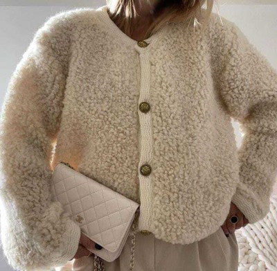 Massimo Dutti Cream Boucle Knit Cardigan With Buttons 5704/673 [10-14] | eBay US