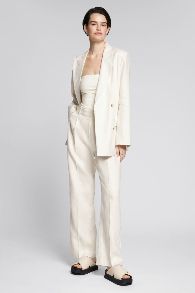 Wide-Leg High-Waist Pleated Trousers | H&M (UK, MY, IN, SG, PH, TW, HK)