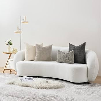 Sunkifover Textured Boucle Pillow Cover 12x20 Inches, DecorativeThrow Lumbar Pillow Cover, Neutra... | Amazon (US)