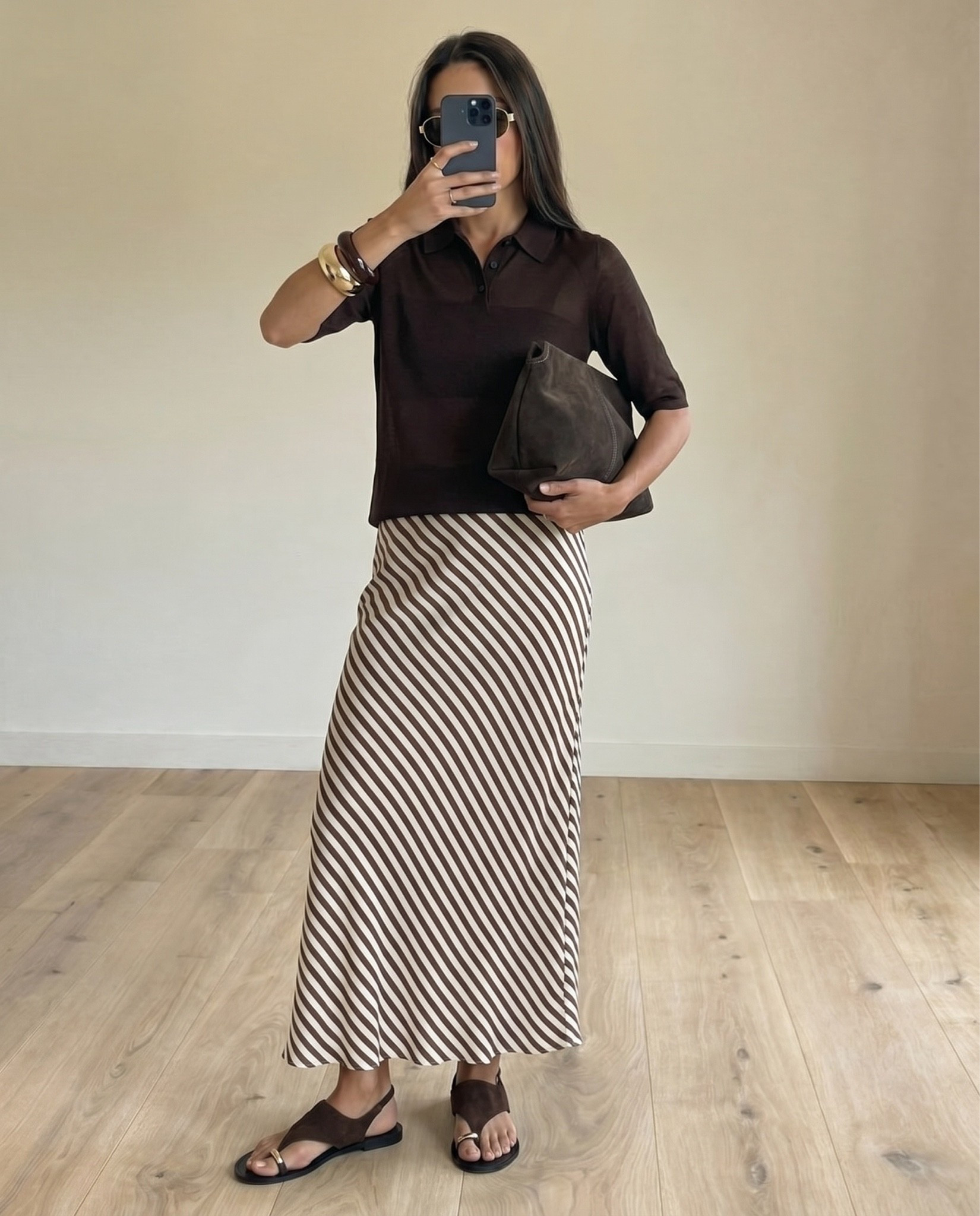 New in striped skirt🤎

Tags: brown mesh top outfit, brown polo top, brown striped skirt outfit, brown sandals outfit, brown clutch bag outfit, summer holiday outfit, summer vacation outfit

#LTKspring #LTKsummer #LTKuk