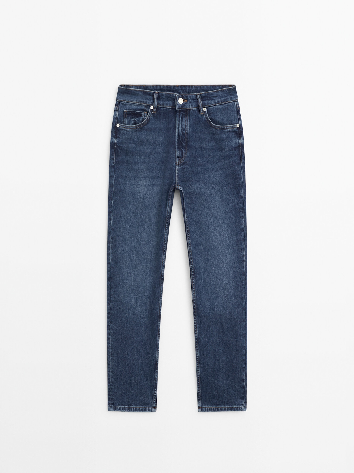 Mid-waist slim-cropped-fit jeans | Massimo Dutti US