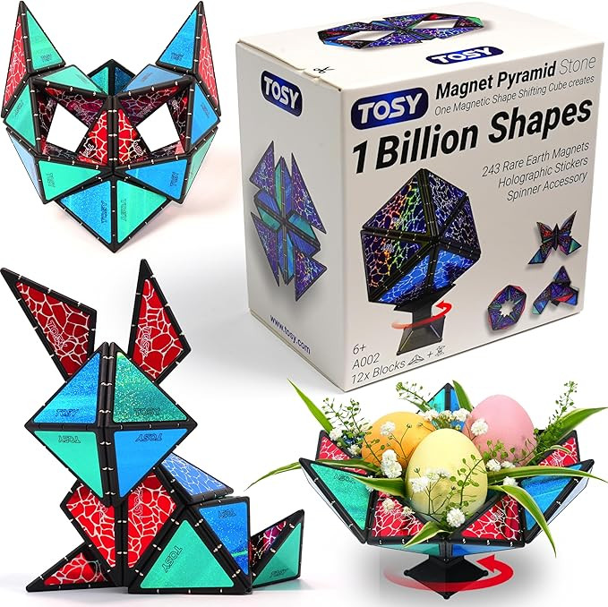 TOSY Magnet Pyramid Stone - 1 Cube Transforms into 1 Billion Shapes (Bunny, Egg Basket, Flowers, ... | Amazon (US)