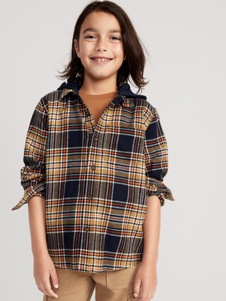 Hooded Soft-Brushed Flannel Shirt for Boys | Old Navy (US)