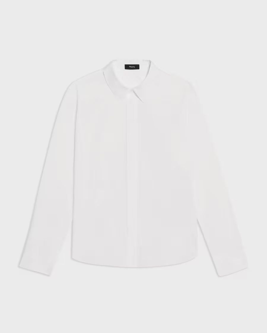 White Good Cotton Fitted Shirt | Theory | Theory