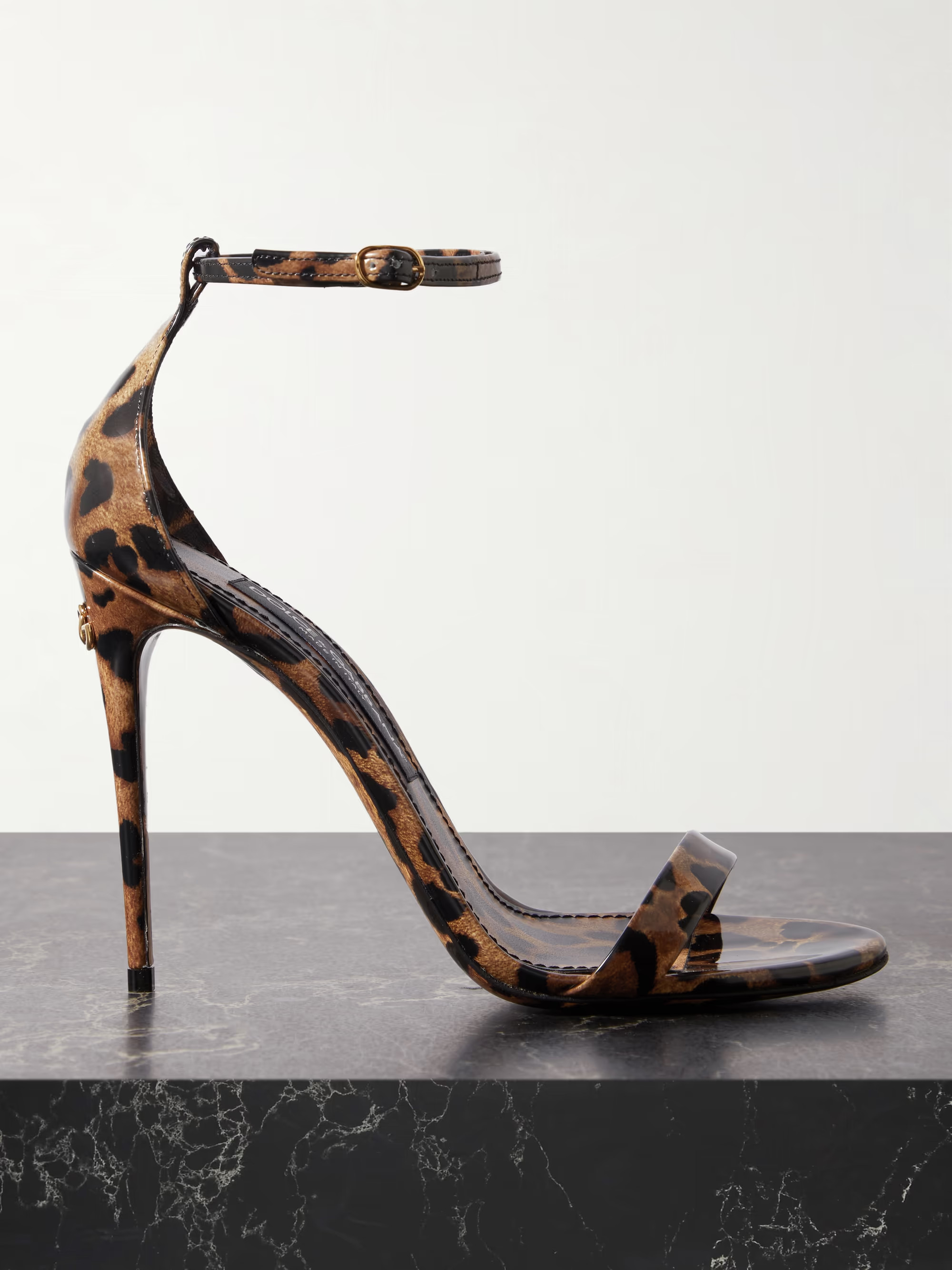 Leopard-print patent-leather sandals | NET-A-PORTER (UK & EU)
