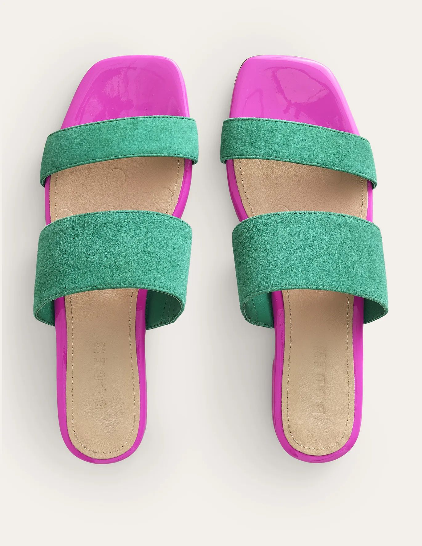 Two Strap Sandals - Green Pepper Leather | Boden (US)