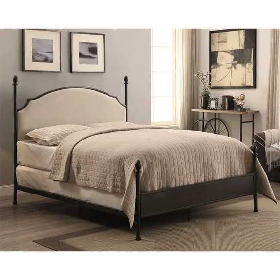 Furniture of America Freila Metal Queen Poster Bed in Gun Metal | Walmart (US)