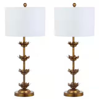 SAFAVIEH Lani 32 in. Antique Gold Table Lamp TBL4016A-SET2 - The Home Depot | The Home Depot
