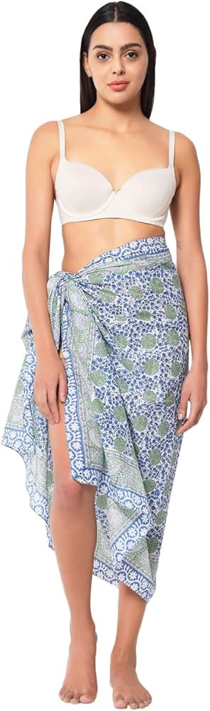 parihan Swimsuit Beach Sarong Cover Ups for Swimwear Women-Hand Print Wrap Skirt | Amazon (US)