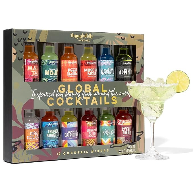 Thoughtfully Cocktails, Global Cocktail Mixer Set, Vegan and Vegetarian, Flavors Margarita, Mosco... | Amazon (US)