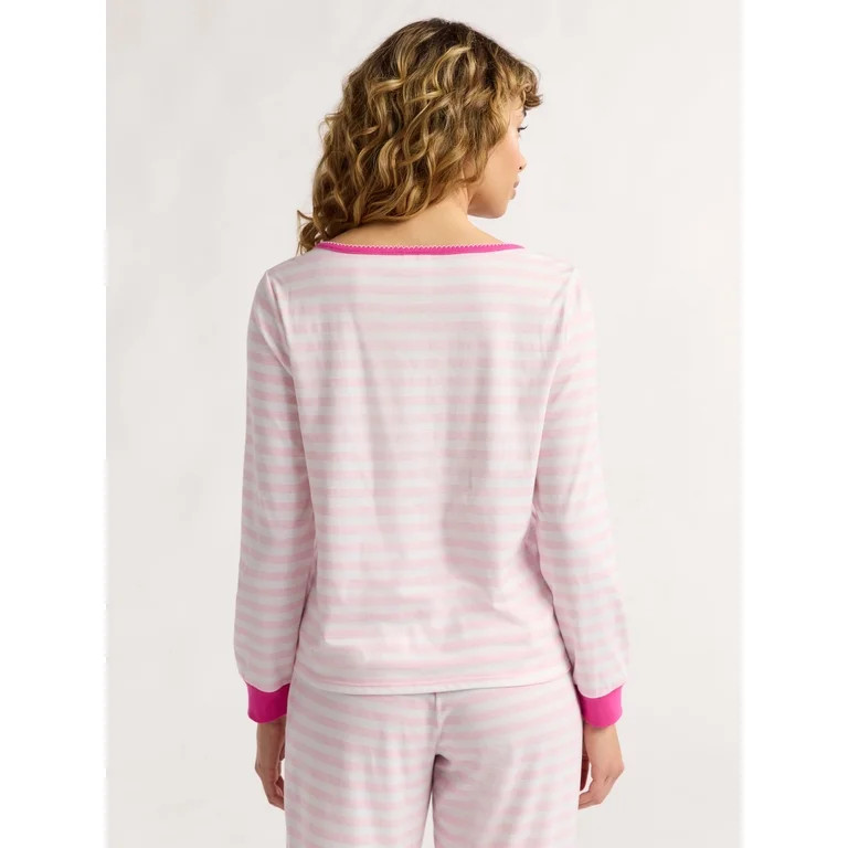 Joyspun Women's and Women’s Plus Jersey Knit Sleep Top with Long Sleeves, Sizes S to 3X | Walmart (US)