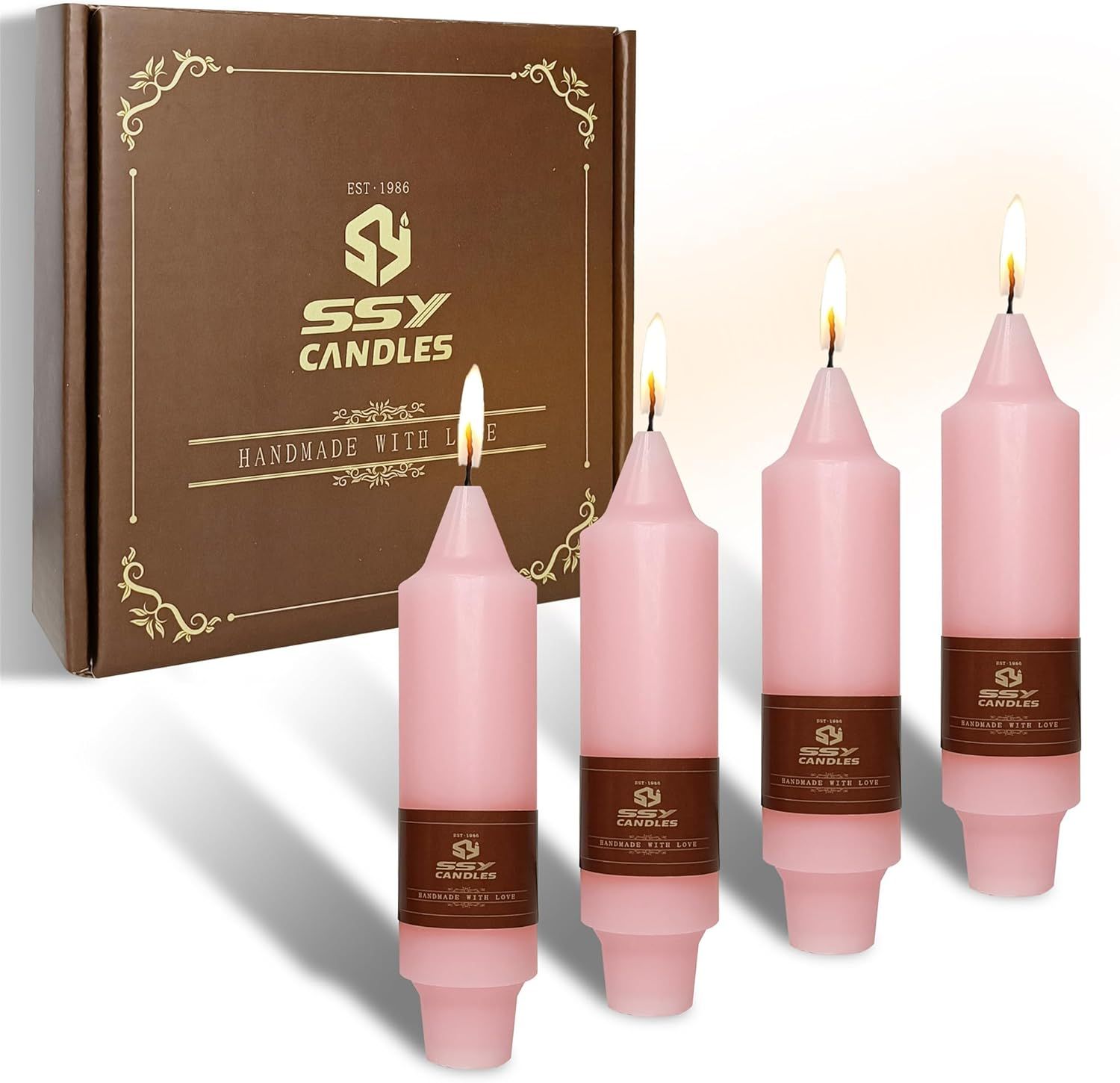 Gedengni Candlesticks Short Taper Candles,4pcs Pink Candle Sticks 5 Inch Mini Tapered Candle Drip... | Amazon (US)