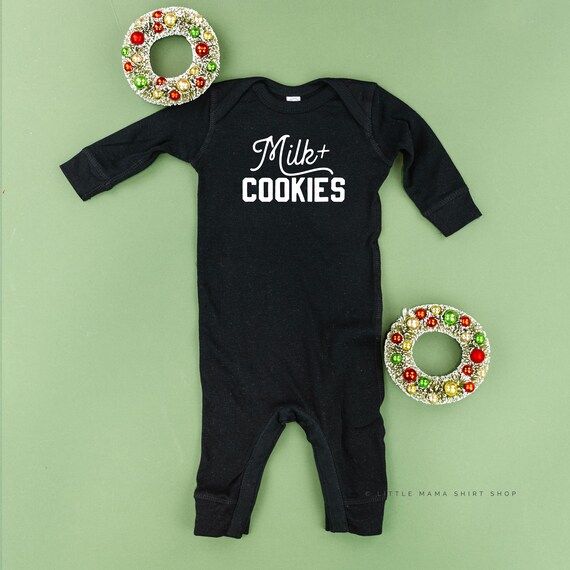 Milk + Cookies - One Piece Baby Sleeper | Christmas Baby Sleeper | Christmas Onesie for Infants |... | Etsy (US)