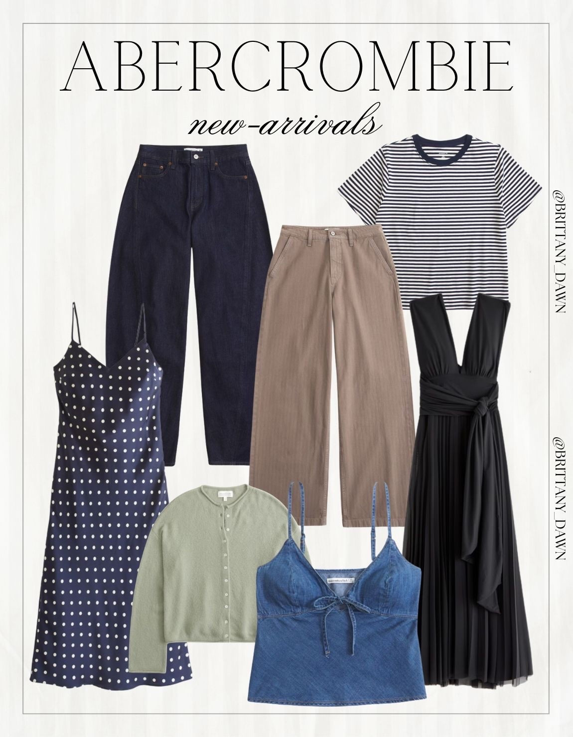 I’m loving these gorgeous new arrivals from Abercrombie! 🖤 

Polka dot slip dresses, dark wash wide-leg denim, striped tees, sage green cardigans, tie-front denim camis, and chic pleated black dresses make building a versatile wardrobe so effortless. ✨

#AbercrombieStyle #Abercrombie #WardrobeEssentials #FallStyle #ClassicLook #OutfitInspo #LTKunder100 #LTKsalealert #LTKstyletip #LTKfit #StreetWear #ChicStyle

#LTKootd #LTKSeasonal