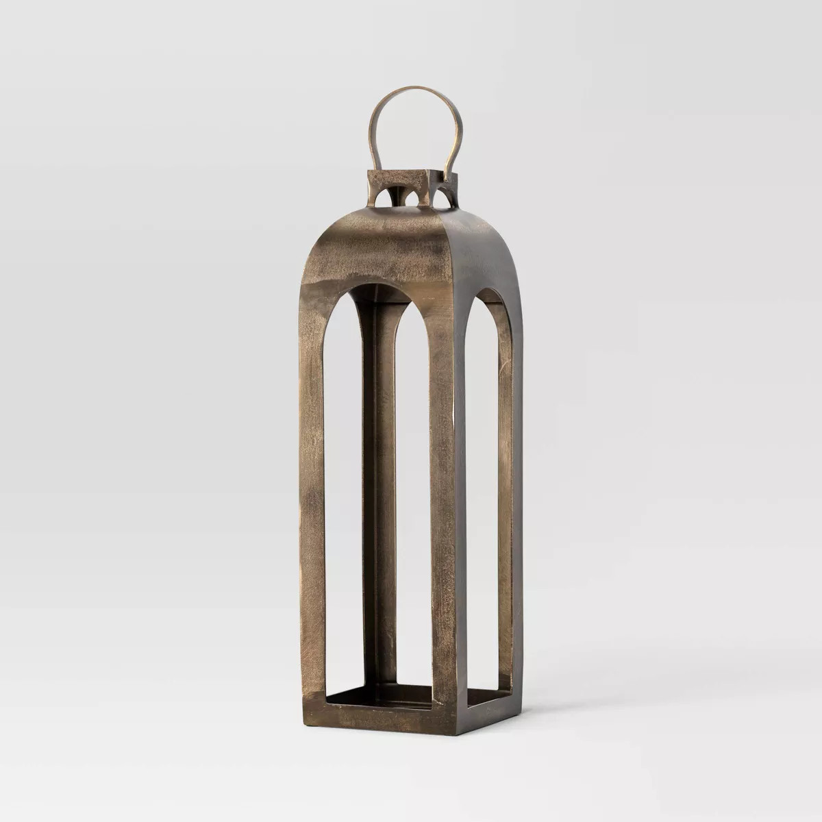 29"x9" Pillar Cast Aluminum Lantern Candle Holders Gold - Threshold™ | Target