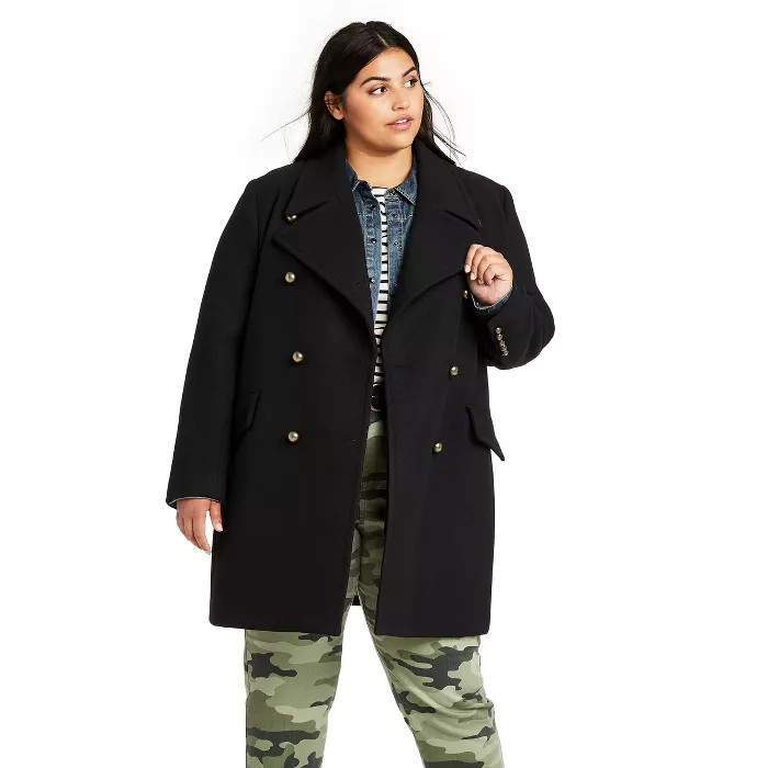 Women's Plus Size  Double Breasted Coat - Nili Lotan x Target Black 3X | Target