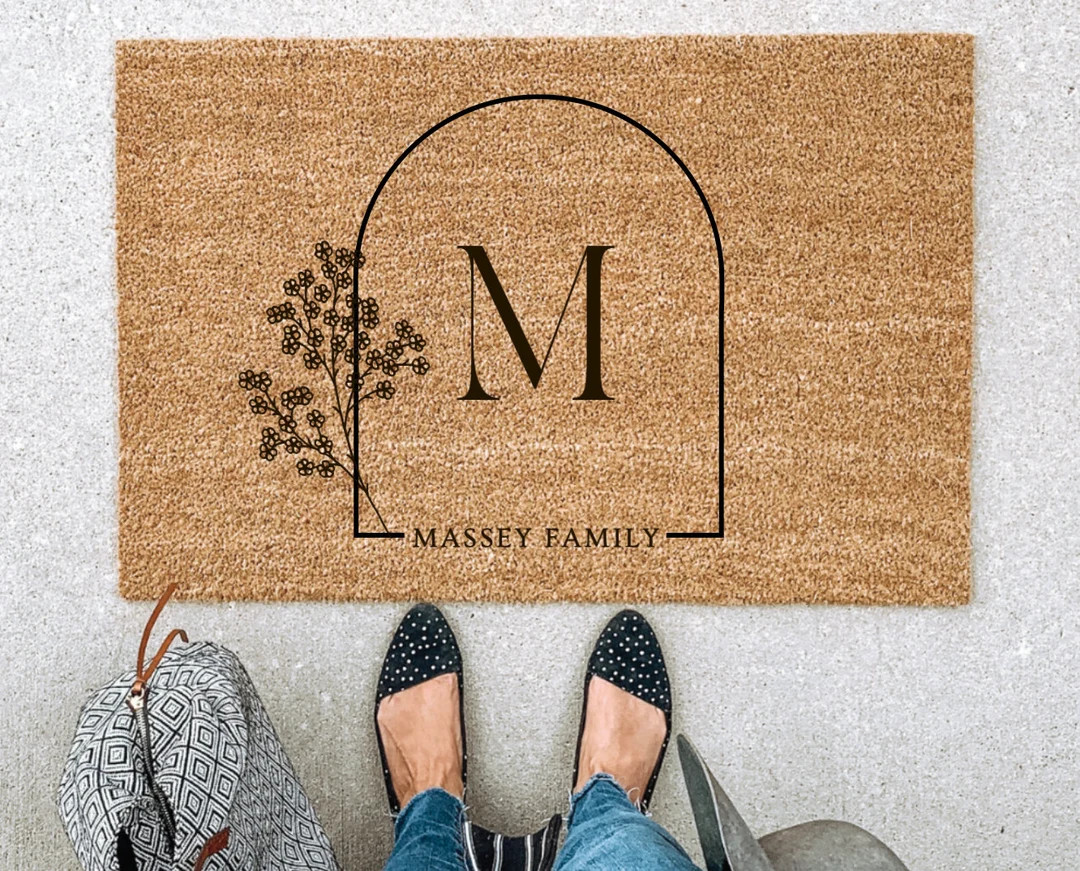 Modern Doormat Welcome Mat,custom Door Mat Housewarming Gift Wedding Gift Gift for Couples Annive... | Etsy (US)