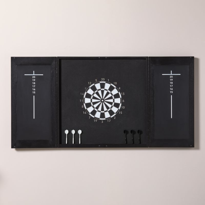 Brax Black Ebonized Oak and Antiqued Mirror Dartboard | CB2 | CB2