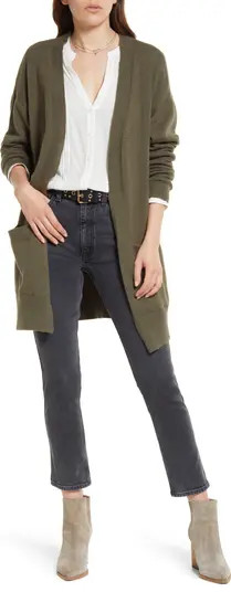 Treasure & Bond Open Front Cotton Blend Cardigan | Nordstrom | Nordstrom