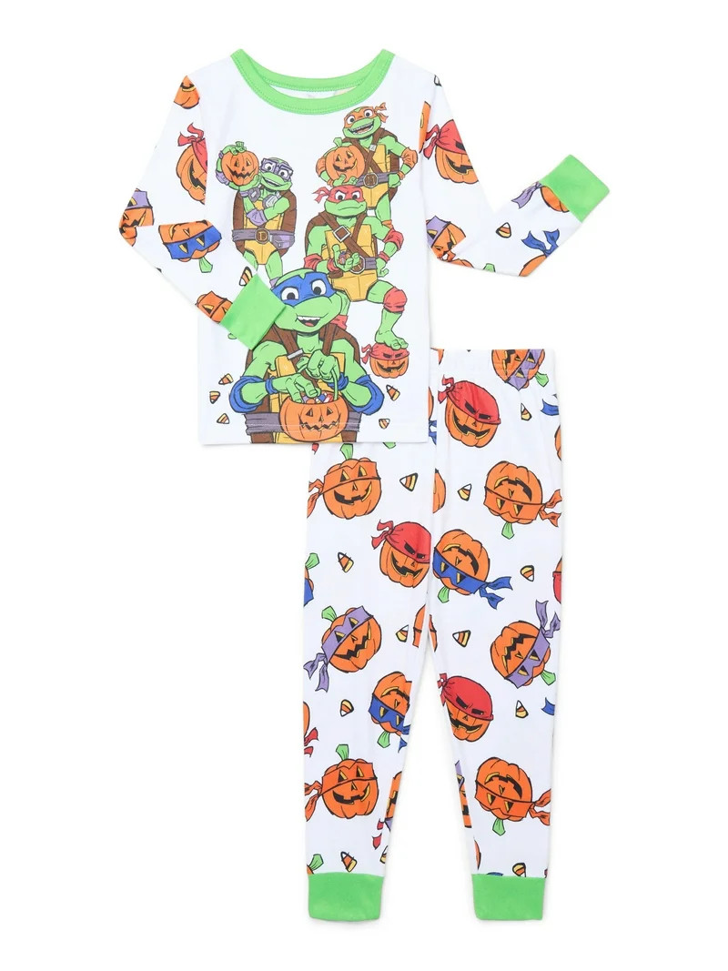 Teenage Mutant Ninja Turtles Boys Halloween Pajama Top and Pants Set, 2-Piece, Sizes 4-10 | Walmart (US)
