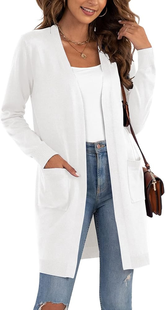 VIISHOW Women's Classic Cardigans Long Sleeve Open Front Casual Knit Cardigan Sweaters Coat Soft ... | Amazon (US)