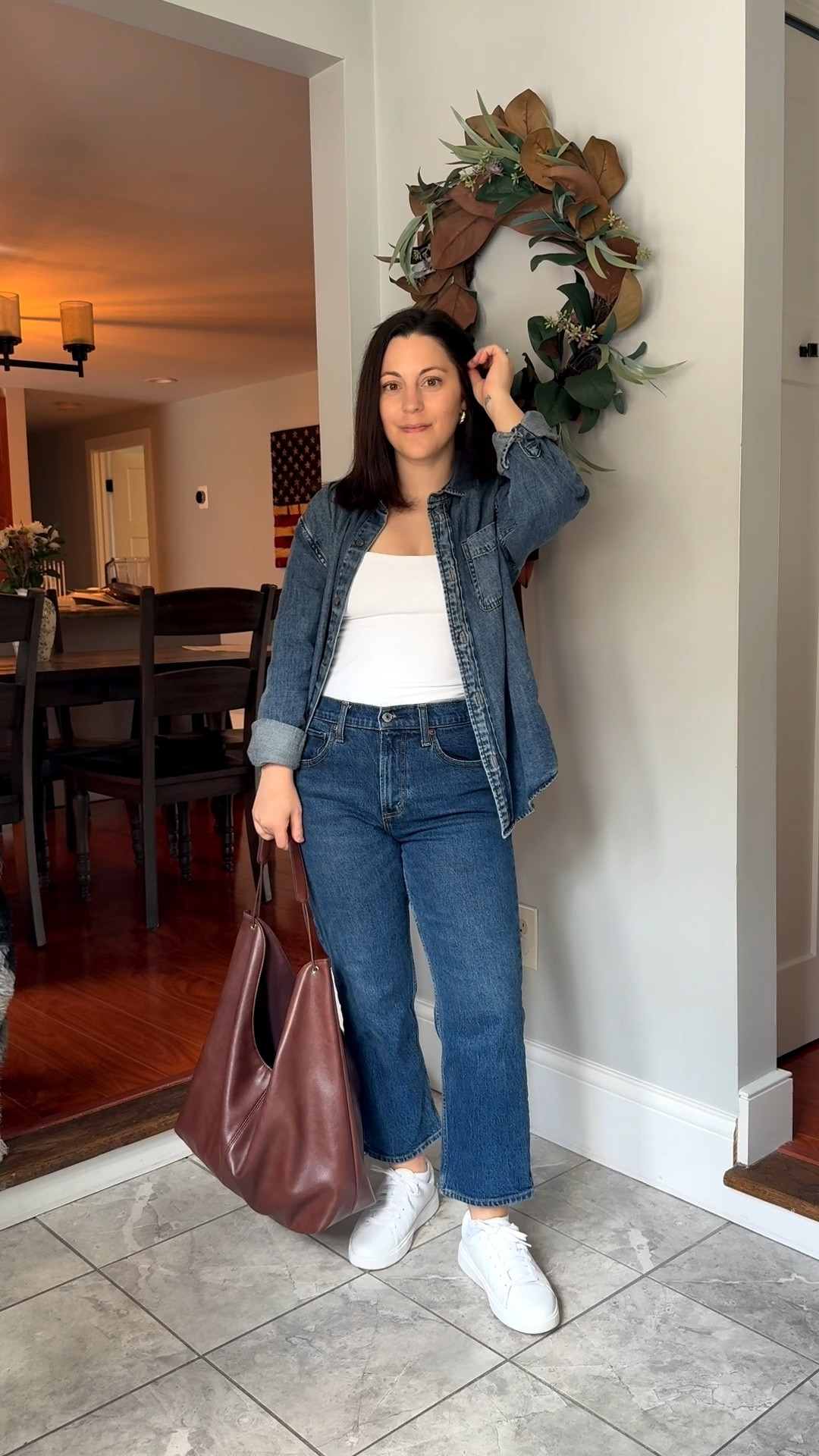 What a 35 year old petite mom actually wears - no trends, just staples 

Wearing size xs denim shirt & bra free tank, 26 short cropped jeans, sneakers are true to size.

For reference I am:
5ft, 120lbs, 26” waist

Spring outfits
Capsule wardrobe 
Petite outfits
Mom style 
Petite jeans
White sneakers
Realistic outfits

#LTKmomlife #LTKPetite #LTKSeasonal