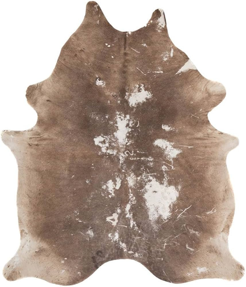 Premium 100% Genuine Cowhide Rug Large (5x7 Ft) \u2013 Dark Beige Vintage Leather Area Rug \u2013... | Amazon (US)