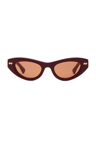 Bottega Veneta Bold Ribbon Stud Sunglasses in Burgundy | FWRD 