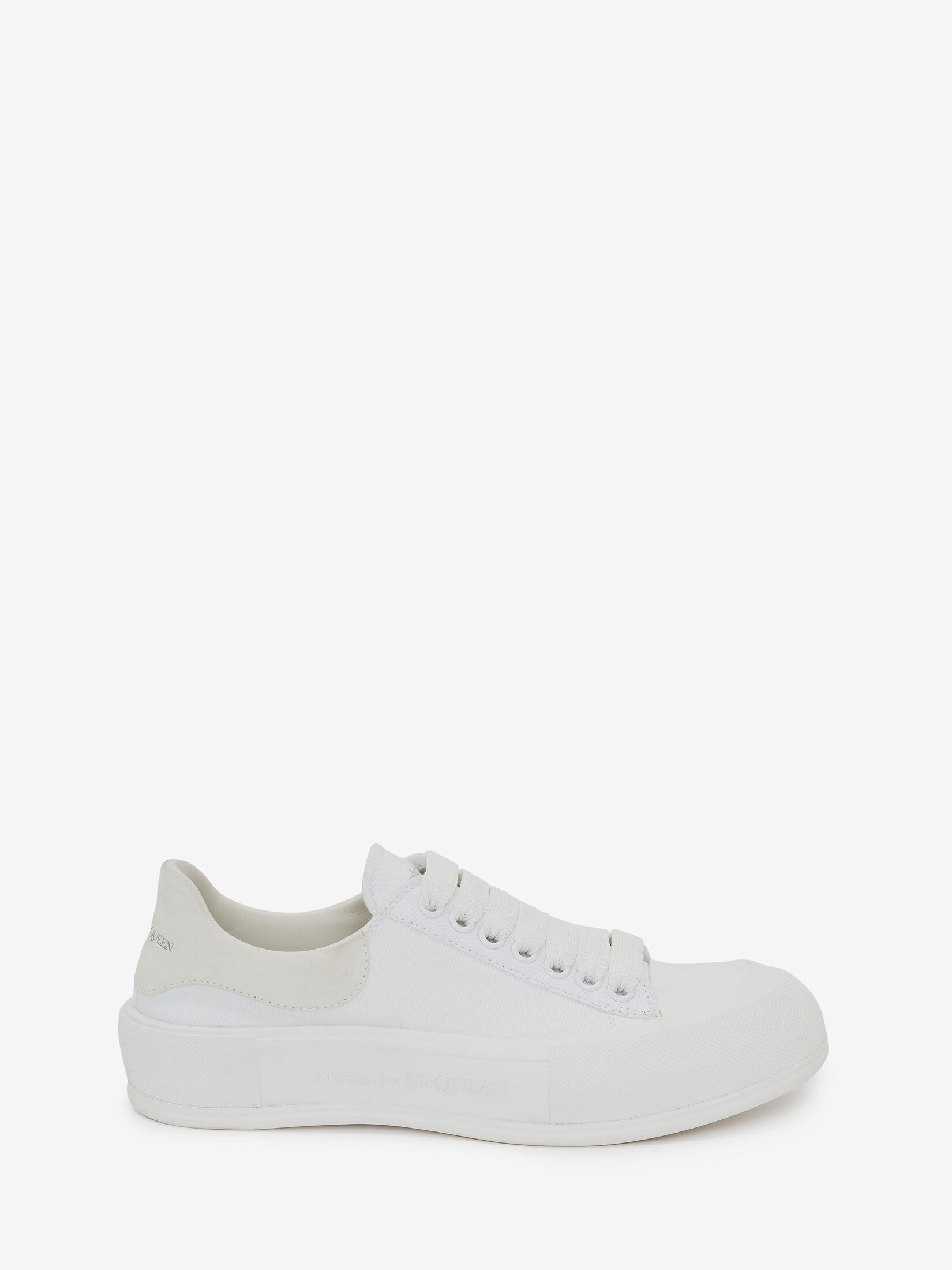 Women's Deck Lace Up Plimsoll in White | Alexander McQueen