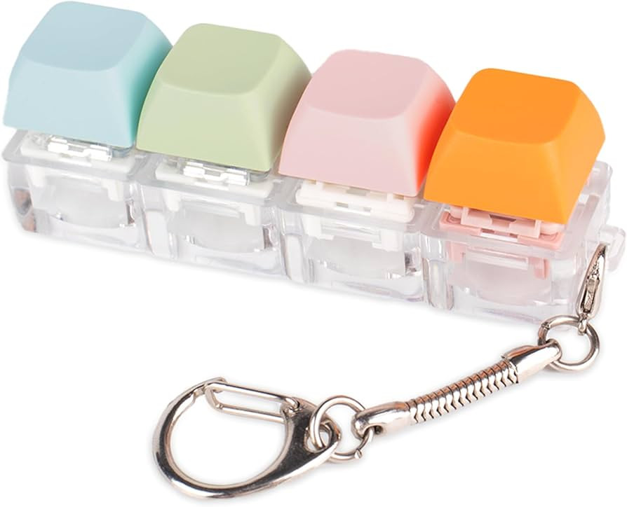 Byhoo Keyboard Fidget Toys, Quiet Fidget Toys for Relieve Stress, Fidget Keychain of 4 Colors Key... | Amazon (US)
