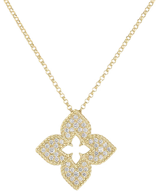 Roberto Coin 18K Yellow Gold Venetian Princess Diamond Flower Pendant Necklace, 17 | Bloomingdale's (US)