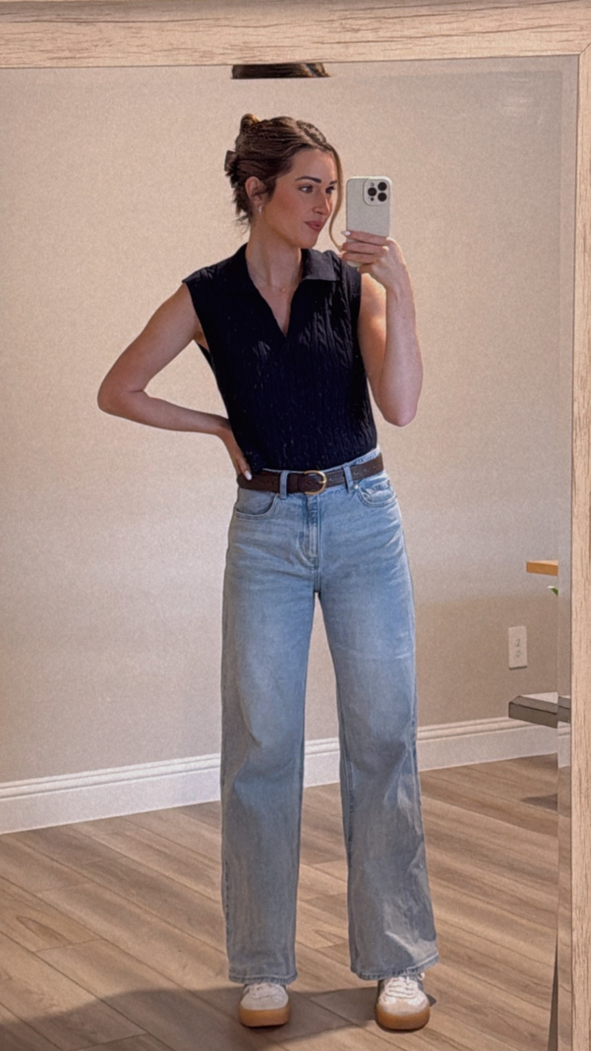 Work outfit ✨ Navy sweater vest + sambas! 

#LTKFindsUnder100 #LTKWorkwear #LTKFindsUnder50