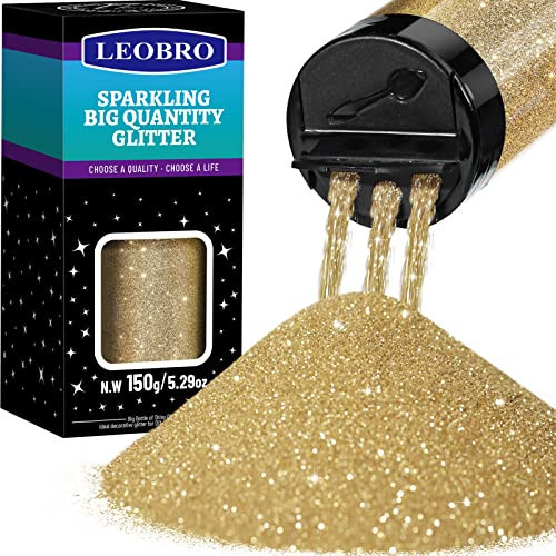 LEOBRO Champagne Gold Glitter, 150g/5.29oz Gold Fine Glitter for Resin, Crafts, Christmas Decor Tumbler DIY Crafts | Amazon (US)