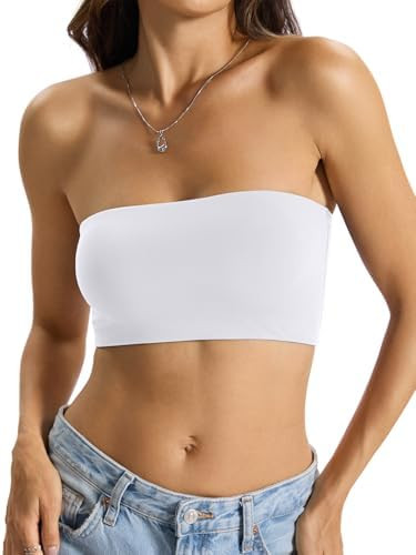 EasyGala Womens Double Lined Tube Top Non-Padded Strapless Bandeau Tank Top | Cute Crop Top, Sexy... | Amazon (US)