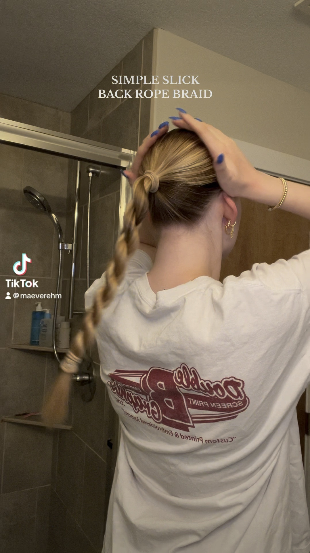 simple slick back rope braid hair tutoriall