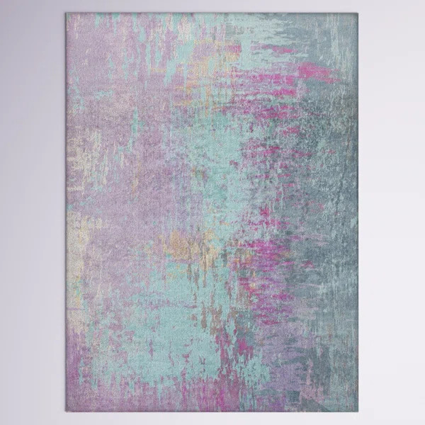 Bevin Machine Woven Abstract Blue/Purple Area Rug | Wayfair North America