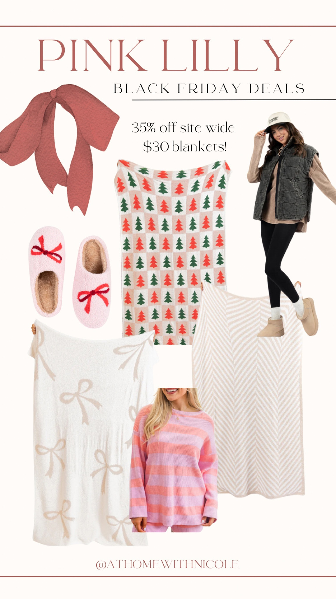 Pink lily Black Friday sales! 35% off sotewide with code DEALS and tons of door busters + $30 blankets! Finally snagged the beige bows! 

Pink lily, Black Friday, Black Friday finds, blankets, women’s finds, home finds, deals 

#LTKCyberWeek #LTKFindsUnder50 #LTKGiftGuide