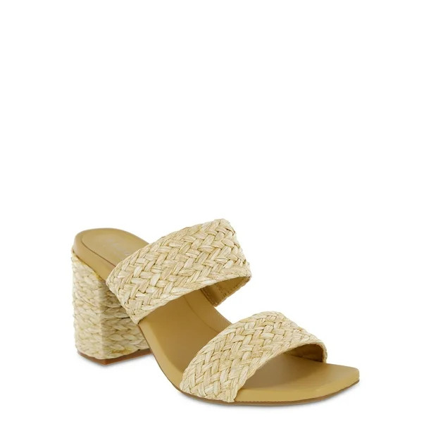 ELOQUII Elements Women's Wide Width Heeled Two Strap Sandal | Walmart (US)