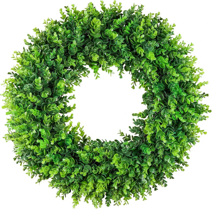 DDHS Large Boxwood Wreath Front Door 24'' Artificial Spring Wreaths for Front Door Farmhouse Wedd... | Amazon (US)