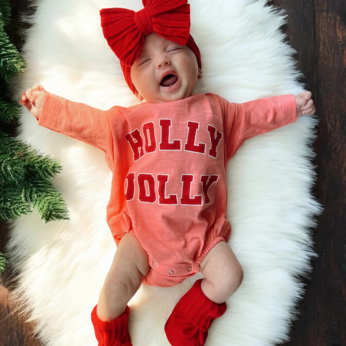 Holly Jolly / Organic Long Sleeve T-Shirt Bubble | SpearmintLOVE