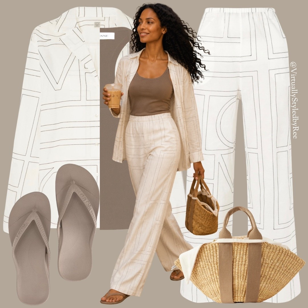 The Toteme co ord is one of those investment sets you’ll wear for years, paired with the Henne knit tank for the perfect neutral base. And can we talk about these Archies flip flops? They’re everywhere right now because they have incredible arch support without looking like an orthopaedic flip flop.

#LTKsummer #LTKuk #LTKluxury