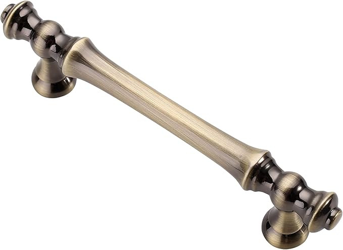 Alzassbg 10 Pack Brushed Antique Brass Cabinet Pulls, 3-3/4 Inch(96mm) Hole Centers Gold Cabinet ... | Amazon (US)