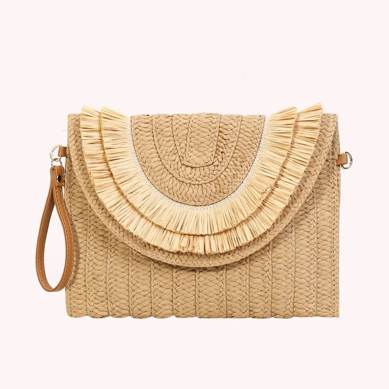 HLSOHJP by Raffia Straw Women's Straw Woven Crossbody Handbag | Walmart (US)