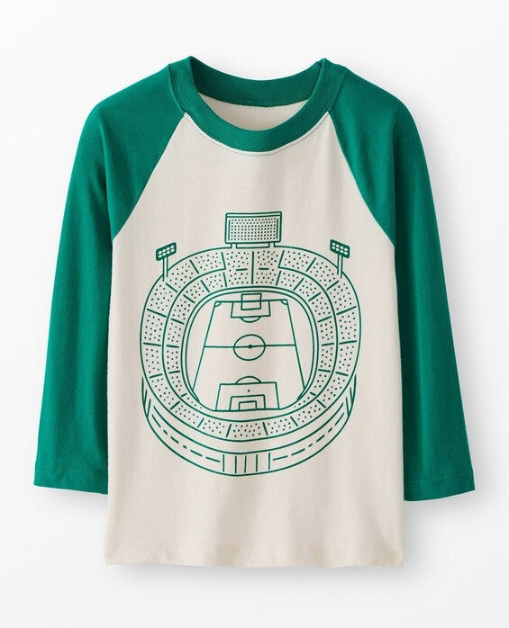 Boys' Soccer Stadium Relaxed Fit Graphic Baseball T-Shirt in 100% Combed Cotton - Size Little Kids 4 by Hanna Andersson | Hanna Andersson